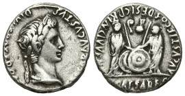 Roman Imperial
Augustus (27 BC-14 AD). Lugdunum.
AR Denarius (18.78mm 3.72g)
Obv: CAESAR AVGVSTVS DIVI F PATER PATRIAE. Laureate head right.
Rev: ...
