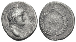 Roman Imperial
Titus, as Caesar (69-79 AD). Ephesos
AR Denarius (16.86mm 2.83g)
Obv: Laureate head of Titus to right.
Rev: AVG in two lines within...