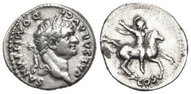 Roman Imperial
Domitian, Caesar (69-81 AD). Rome.
AR, Denarius (18.34mm 3.5g)
Obv: CAESAR AVG F DOMITIANVS. Laureate head of Domitian, right.
Rev:...