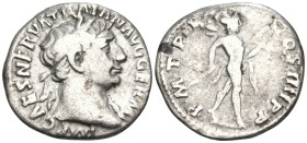 Roman Imperial
Trajan (98-117 AD). Rome.
AR Denarius (18.3mm 3.13g)
Obv: IMP CAES NERVA TRAIAN AVG GERM. Laureate head right.
Rev: P M TR P COS II...