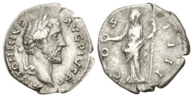 Roman Imperial
Antoninus Pius (138-161 AD). Rome.
AR Denarius (19.6mm 3.06g)
Obv: ANTONINVS AVG PIVS P P. Laureate head right.
Rev: COS IIII. Conc...