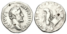 Roman Imperial
Divus Antoninus Pius (Died 161 AD). Rome. Struck under Marcus Aurelius.
AR Denarius (18.8mm 3.28g)
Obv: DIVVS ANTONINVS. Bare head o...
