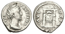 Roman Imperial Coins
Diva Faustina I (Died 140/1 AD). Rome. Struck under Antoninus Pius.
AR Denarius (17.9mm 3.25g)
Obv: DIVA FAVSTINA. Draped bust...