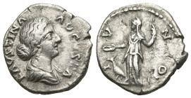 Roman Imperial
Faustina II (147-175 AD). Rome
AR Denarius (18.85mm 3.12g)
Obv: FAVSTINA AVGVSTA, draped bust right, wearing single circlet of pearl...