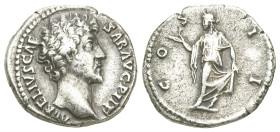 Roman Imperial
Marcus Aurelius As Caesar (139-161 AD). Rome
AR Denarius (17.6mm 3.15g)
Obv: AVRELIVS CAESAR AVG PII F. Bare head right.
Rev: COS I...