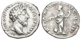 Roman Imperial
Marcus Aurelius (161-180 AD). Rome.
AR Denarius (18.1mm 2.83g)
Obv: M ANTONINVS AVG ARM PARTH MAX. Laureate head right.
Rev: TR P X...