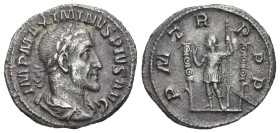 Roman Imperial
Maximinus Thrax (235-238 AD). Rome.
AR Denarius (18.7mm 3.19g)
Obv: IMP MAXIMINVS PIVS AVG. Laureate, draped and cuirassed bust righ...