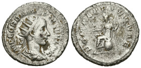 Roman Imperial
Gordian III (238-244 AD). Rome
AR Antoninianus (23.6mm 4.5g)
Obv: IMP GORDIANVS PIVS FEL AVG, radiate, draped and cuirassed bust to ...