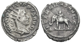 Roman Imperial
Philip I 'the Arab' (244-249). Antioch.
AR Antonininanus (22.04mm 3.46g)
Obv: IMP M IVL PHILIPPVS AVG. Radiate, draped and cuirassed...
