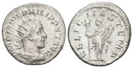 Roman Imperial
Philip I (244-249 AD). Rome
AR Antoninianus (22.1mm 3.53g)
Obv: IMP M IVL PHILIPPVS AVG Radiate, draped and cuirassed bust of Philip...