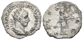 Roman Imperial
Volusian (251-253 AD). Rome
AR Antoninianus (21.57mm 2.66g)
Obv: IMP CAE C VIB VOLVSIANO AVG, radiate, draped, and cuirassed bust ri...