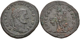 Roman Imperial
Galerius as Caesar (293 - 305 AD). Rome
AE Follis (27.7mm 9.52g)
Obv: GAL VAL MAXIMIANVS NOB C; laureate head right
Rev: GENIO POP-...