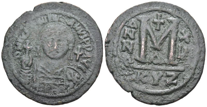 Byzantine
Justinian I (527-565 AD). Kyzikos
AE Follis (24.06mm 24.49g)
Obv: D...