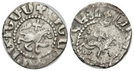 World
Armenia. Cilician Armenia. Levon III (1301-1307 AD)
AR Tram (20.72mm 2.53g)
Obv: Levon III on horseback riding right, head facing, holding cr...
