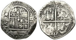 World
SPAIN. Philip II (1590 AD). Seville mint
8 Reales (34.94mm 22.95g)
Cal-729; Cay-4031.