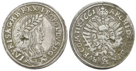 World
AUSTRIA. Leopold I (1657-1705 AD).
15 Kreuzer (1661) (25.62mm 3.08g)
Obv: LEOPOLDVS D G R I S A G H B REX. Laureate and draped bust right, we...