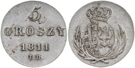 Księstwo Warszawskie, 5 groszy 1811 IB, Warszawa.