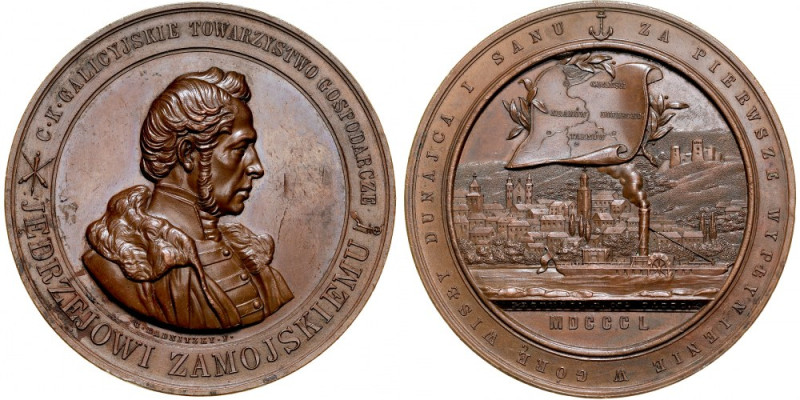 Medal autorstwa C. Radonitzkiego z 1850 roku, wybity nakładem C. K. Galicyjskieg...