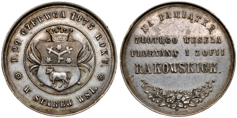 Medal nieznanego autora z 1875 roku wybity na pamiątkę złotego wesela Floriana i...