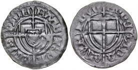 Paweł von Russdorf 1423-1441, Szeląg, Av.: Tarcza wielkiego mistrza, Rv.: Tarcza krzyżacka.