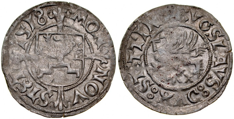 Pomorze, Bogusław X 1478-1523, Szeląg 1518, Szczecin. Kop. 4193, poprawna moneta...