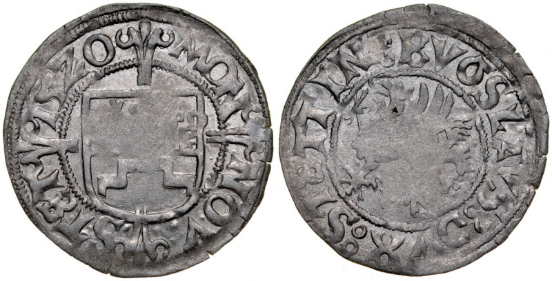 Pomorze, Bogusław X 1478-1523, Szeląg 1520, Szczecin. Kop. 4195, połysk menniczy...