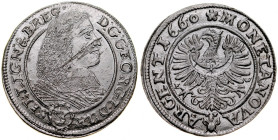 Śląsk, Księstwo Legnicko-Brzesko-Wołowskie, Jerzy III Brzeski 1654-1664, 3 krajcary 1660 E-W, Brzeg.