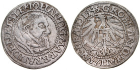 Śląsk, Księstwo Krośnieńskie, Jan Kostrzyński 1535-1571, Grosz 1545, Krosno.
