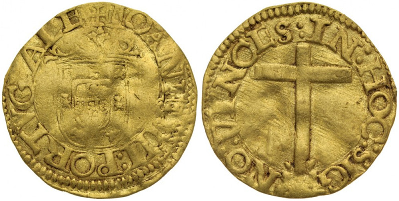 Portugal, Joao III 1521-1557, Cruzado, Lissabon. Fb. 29, złoto, waga 3,42 g., ob...