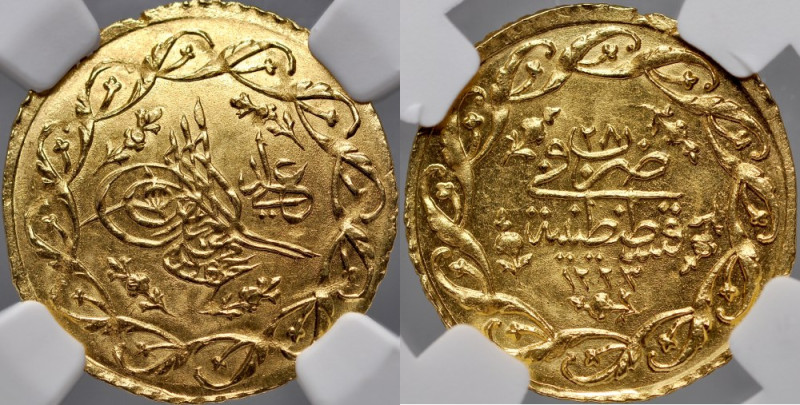 Turkey, Mahmud 1808-1839, Cedid Mahmudiye AH 1223/28, Istambul. KM 645, certyfik...