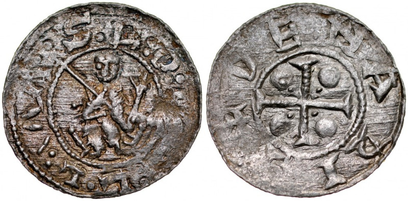 Bolesław III Krzywousty 1107-1138, Denar, Av.: Książę na tronie, legenda z przyp...