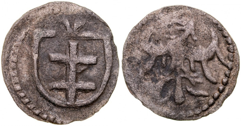 Władysław Jagiełło 1386-1434, Denar, Wschowa, Av.: Orzeł jagielloński, Rv.: Podw...