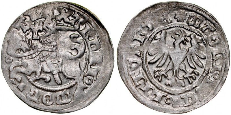 Aleksander Jagiellończyk 1501-1506, Półgrosz, Wilno. Kop. 3126, Gum.472, atrakcy...