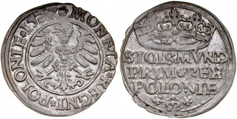 Zygmunt I Stary 1506-1548, Grosz 1527, Kraków. Kop. 417, Kurp. 40, Gum. 482, poł...