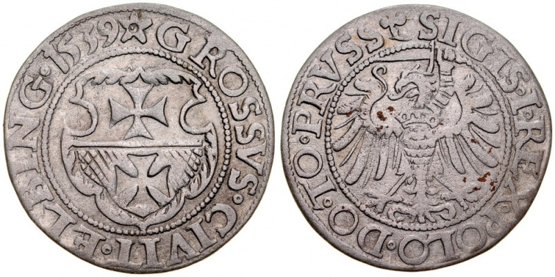 Zygmunt I Stary 1506-1548, Grosz 1539, Elbląg. Kop. 7084, Gum. 583,&nbsp;

Gra...