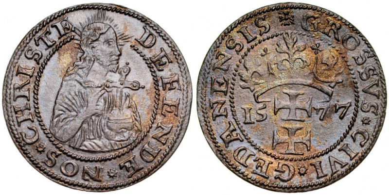 Stefan Batory 1576-1586, Grosz oblężniczy 1577, Gdańsk. Kop. 7388 R3, Kurp. 344,...