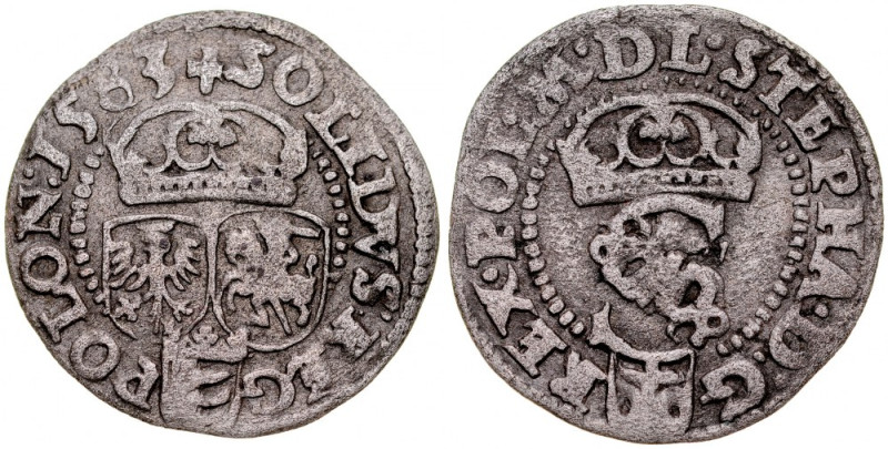 Stefan Batory 1576-1586, Szeląg 1583, Olkusz. Kop. 470, Gum. 669, patyna.

Gra...