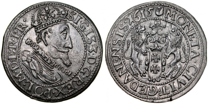 Zygmunt III 1587-1632, Ort 1615, Gdańsk. Kop. 7488, Gum. 1382,&nbsp; Shatalin G1...