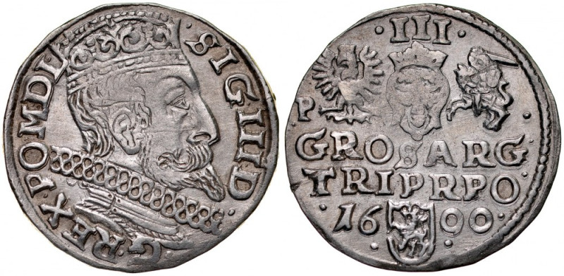 Zygmunt III 1587-1632, Trojak 1600, Poznań. Kop. 1163, połysk menniczy.

Grade...