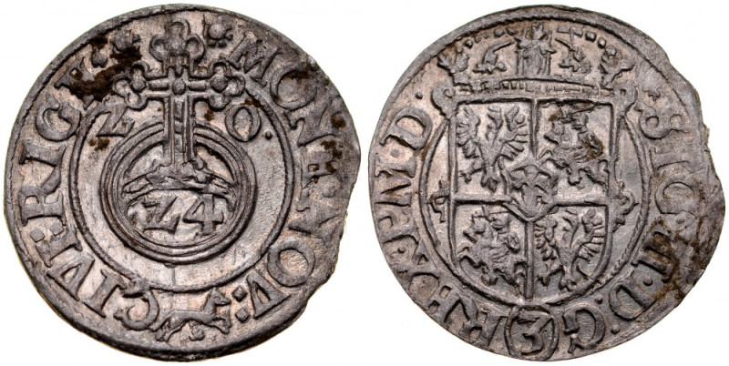 Zygmunt III 1587-1632, Półtorak 1620, Ryga. Kop. 8173, Gum. 1446, atrakcyjna mon...