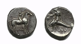 CALABRIA. Tarentum. Circa 302-280 BC. Nomos (Silver, 20 mm, 7.87 g, 8 h)