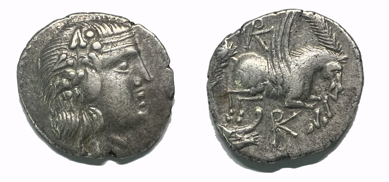 KORKYRA. Korkyra. Roman rule (Circa 229-48 BC). Didrachm
Obv: Head of Dionysos r...