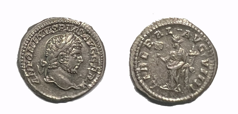 Caracalla (198-217). AR Denarius, Rome mint, 215 AD. Obv. ANTONINVS PIVS AVG GER...