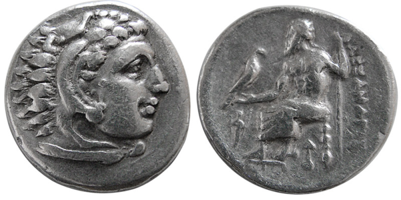 KINGDOM of MACEDON, Alexander III. 336-323 BC. AR Drachm (4.25 gm; 17 mm). Lamps...