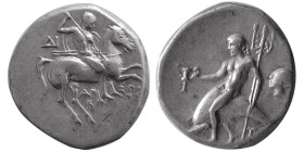 CALABRIA, Taras, circa 272-240 BC. AR Nomos. "boy on dolphin".