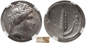 LUCANIA. Metapontum. Circa 340-330 BC. AR Stater. NGC-VF.