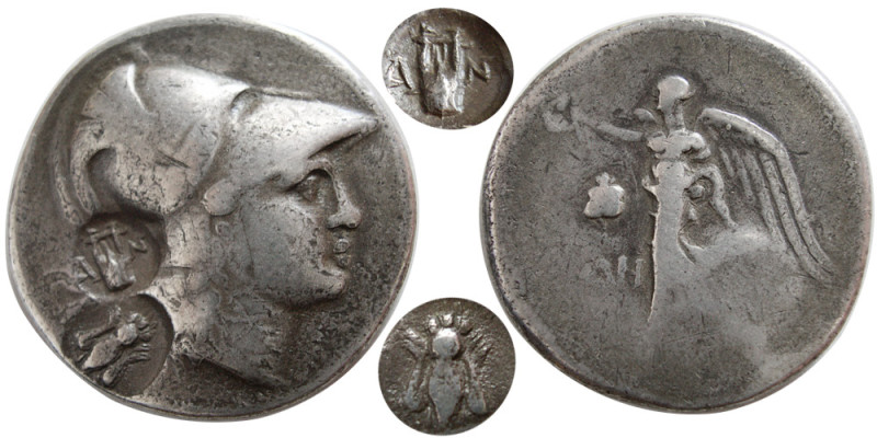 PAMPHYLIA, Side. Circa 205-190 BC. AR Tetradrachm (16.02 gm; 30 mm). Obv: Helmet...