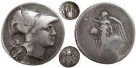 PAMPHYLIA, Side. 205-190 BC. AR Tetradrachm. 2 c/m: Bee and kithara.