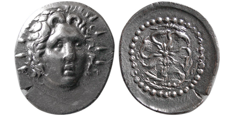 ISLANDS off CARIA. Rhodes. Circa 40-25 BC. AR Drachm (4.09 gm; 23 mm). Radiate h...