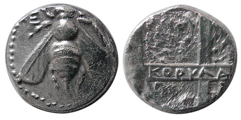 IONIA, Ephesus. circa 335-320. AR Hemidrachm (1.76 gm; 10 mm). Korylas, magistra...